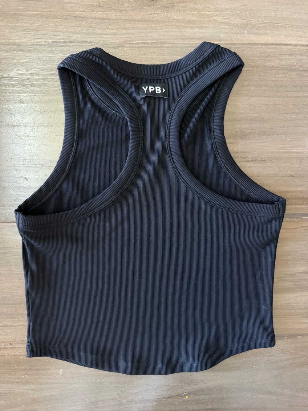 YPB Ribbed Racerback Crop Tank Black Women’s S Fall Travel Outdoor